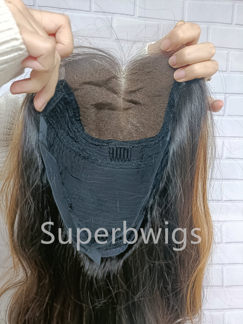 【LUX HAIR】5x5/13x4 HD Swiss Lace Pre-plucked Highlight Color 180% Human Hair Wig - Wavy