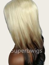 【LUX HAIR】5x5/13x4 HD Swiss Lace Pre-plucked Ombre Color 180% Human Hair Wig - Wavy