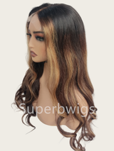 【LUX HAIR】5x5/13x4 HD Swiss Lace Pre-plucked Highlight Color 180% Human Hair Wig - Wavy