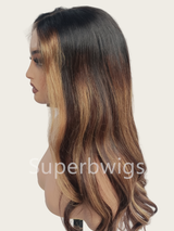 【LUX HAIR】5x5/13x4 HD Swiss Lace Pre-plucked Highlight Color 180% Human Hair Wig - Wavy