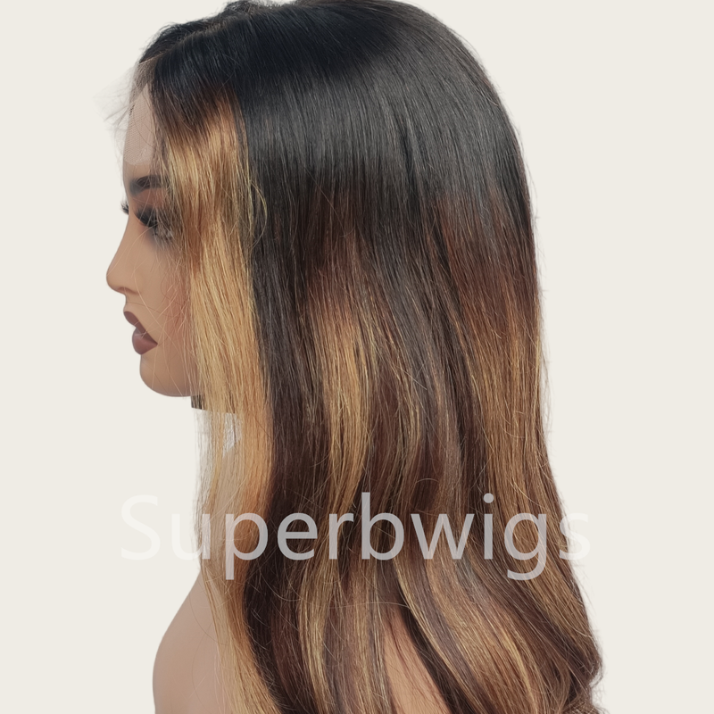 【LUX HAIR】5x5/13x4 HD Swiss Lace Pre-plucked Highlight Color 180% Human Hair Wig - Wavy