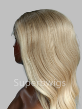 【LUX HAIR】5x5/13x4 HD Swiss Lace Pre-plucked Ash Blonde Ombre Color 180% Human Hair Wig - Wavy