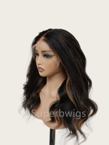 9x6 HD Swiss Lace Upgraded Hairline C-shape Ear Glueless Wig with Drawstring - Kinky Wave