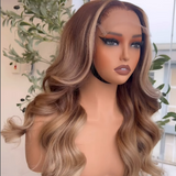 5x5 Transparent Lace Pre-plucked Ombre Color 150%180% Human Hair Wig - Wavy