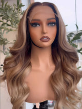 5x5 Transparent Lace Pre-plucked Ombre Color 150%180% Human Hair Wig - Wavy