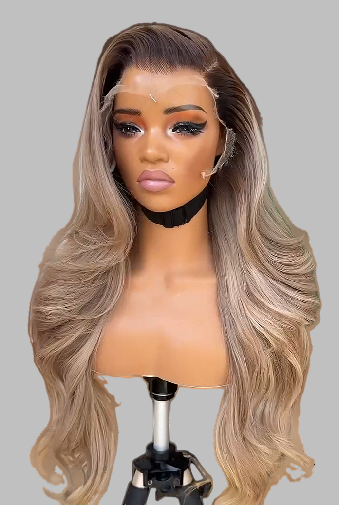 13x4/13x6 Transparent Lace Front Pre-plucked Ombre Blonde Color 150%180% Wig - Body Wave Wavy