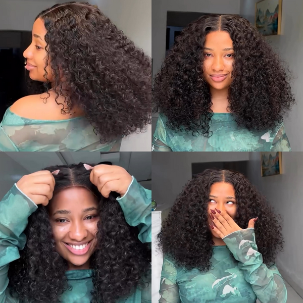 BYE~BYE~KNOTS HD SWISS LACE 5X5 CLOSURE LACE 200%250% DENSITY WIG - WATER CURLY