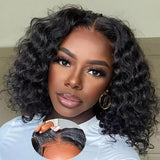 [50% OFF]HALF PRICE /// 360 Transparent Lace Front Human Hair Wig - Loose Wave Bob