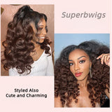 【Upgraded】PreCut 4-Line Invisible Strap 360 HD Lace Wig - Kinky Wave