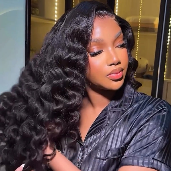 "LAGOS" M-Shaped HAIRLINE 360 HD Lace Invisible Strap Wig - Deep Loose Wave