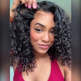 "3D DOME CAP" 9x6 HD Lace Upgraded Hairline C-shape Ear Glueless BOB Wig with Drawcord - Bouncy Deep Curly
