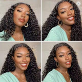【Upgraded】PreCut 4-Line Invisible Strap 360 HD Lace Wig - Water Curl