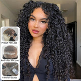 【Upgraded】PreCut 4-Line Invisible Strap 360 HD Lace Wig - Spanish bouncy Curl