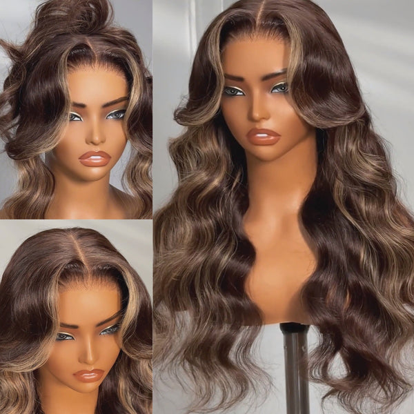 【Crazy】13x6 HD Lace Upgraded Hairline Highlight Color 150%180%250% Wig - Body Wave Wave