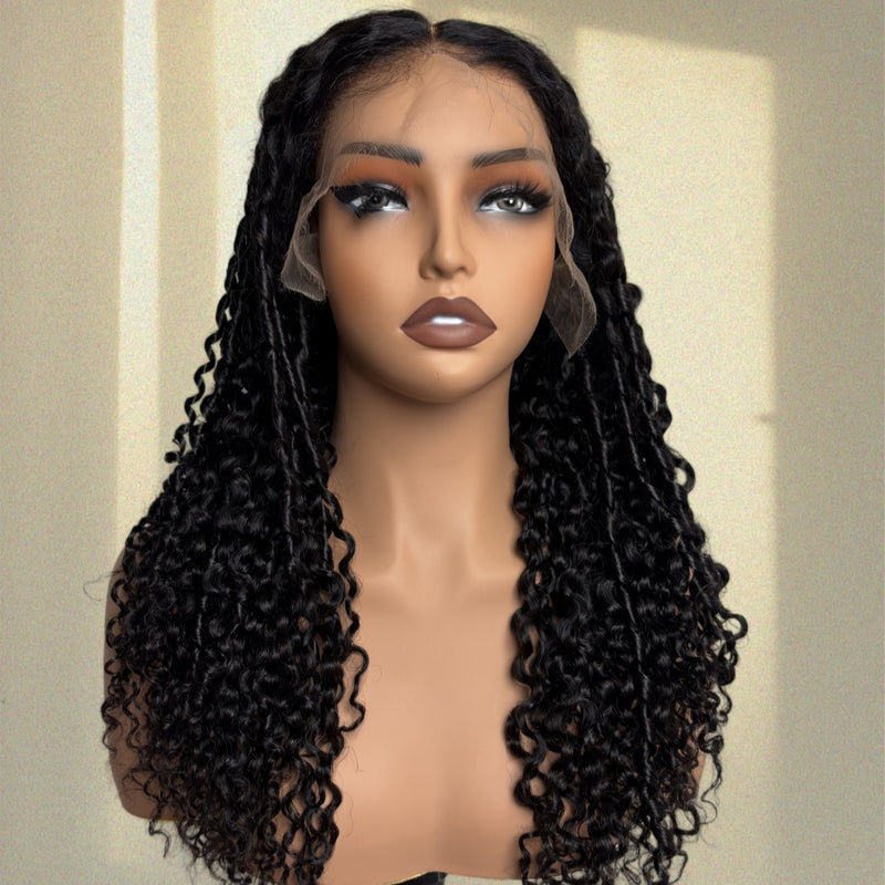 Bye~Bye~KNOTS HD Lace 13x6 Fitted Cap Ear Tap Wig - Burmese Kinky Curly with Spanish curl