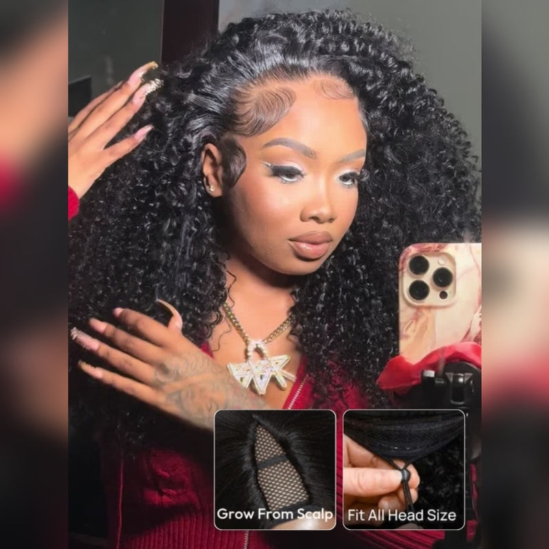 Upgraded EasiContour V-Part Glueless Wig With New Drawcord - Jerry Curly