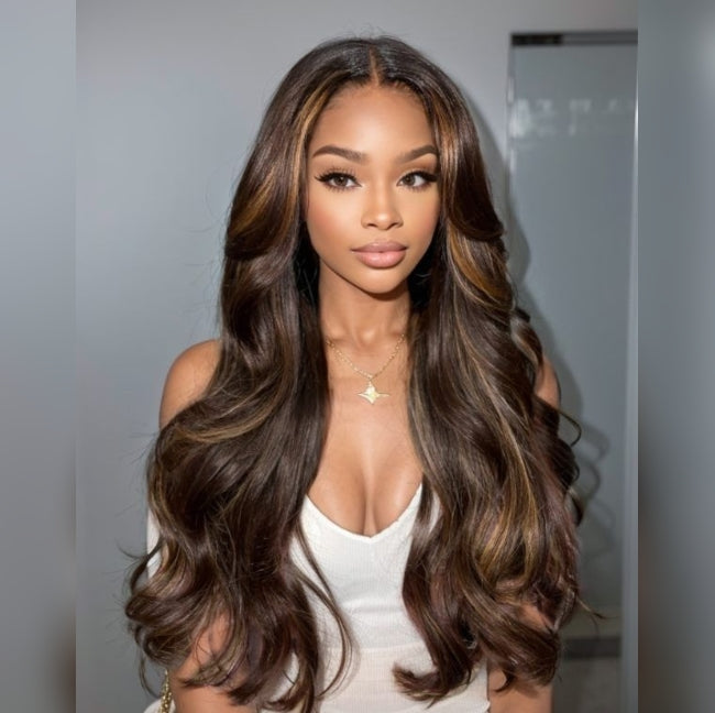 Bye~Bye~KNOTS HD Lace 13x6 Frontal Upgraded Hairline Highlight Color Wig - Body Wave Wavy