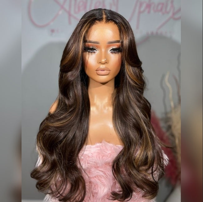 Bye~Bye~KNOTS HD Lace 13x6 Frontal Upgraded Hairline Highlight Color Wig - Body Wave Wavy