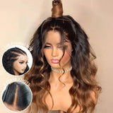 Bye~Bye~KNOTS HD Lace 13x6 Frontal Upgraded Hairline Ombre Color Wig - Body Wave Wavy