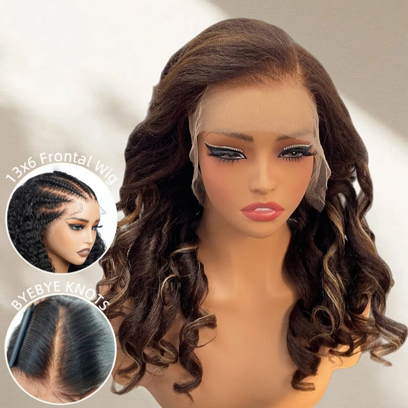 Bye~Bye~KNOTS HD Lace 13x6 Frontal Upgraded Hairline Highlight Color Wig - Kinky Wave