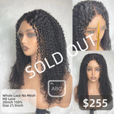 【Solo-Piece】Whole Lace No Mesh HD Lace 20inch 150% Wig - Kinky Curly