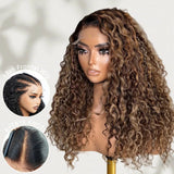 Bye~Bye~KNOTS HD Lace 13x6 Frontal Upgraded Hairline Highlight Color Wig - Deep Curly
