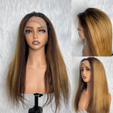 【Solo-Piece】360 Transparent Lace Ombre Color 20inch 150% Wig - Yaki Straight