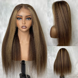 13x6 HD Lace Upgraded Hairline Pre-plucked 150%180% 250% Highlight  Wig - Kinky Straight