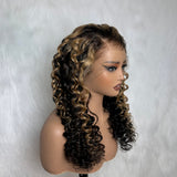 13x6 HD Lace Upgraded Pre-plucked Highlight Color Wig -Bouncy Loose Wave