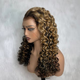 13x6 HD Lace Upgraded Pre-plucked Highlight Color Wig -Bouncy Loose Wave