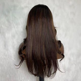 "3D DOME CAP" 9x6 HD Lace Upgraded Hairline C-shape Ear Highlight Wig with Drawstring - Layered Straight with  Non-Permanent Curl