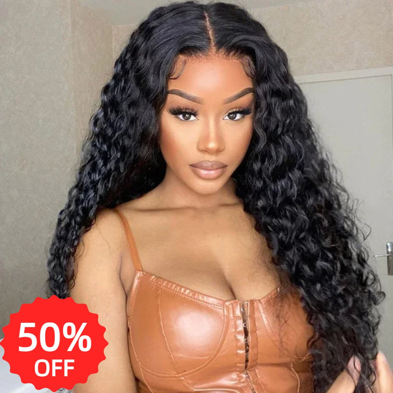 [50% OFF]HALF PRICE /// 13x4 Transparent Lace Front Preplucked Hairline Human Hair Wig - Loose Wave