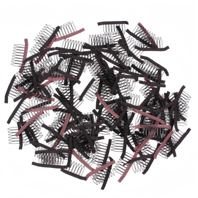 24Pcs/Lot Black Wig Comb Cheap Wig Clips Combs Hair Extensions Clips Comfortable Wig Clips