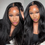 4x4/13x4/13x6/Full Frontal/360/Full Lace Transparent Lace Jet Black 1# Color Wig - Yaki Straight