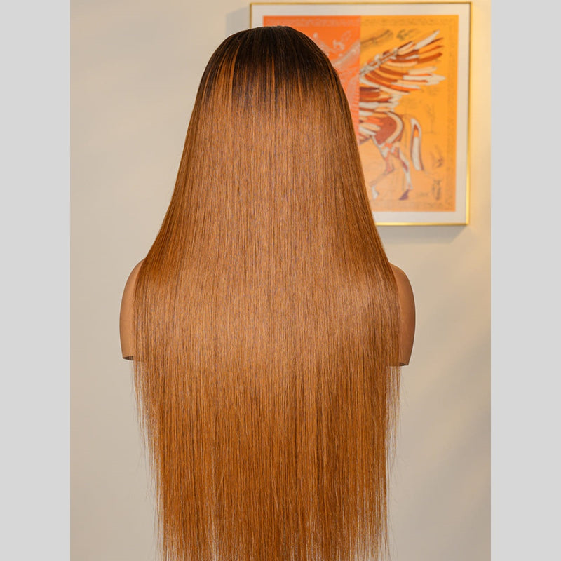 "LAGOS" M-Shaped HAIRLINE 13x6 Transparent Lace Front Ombre Color Wig - Straight