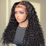 【Upgraded】PreCut 4-Line Invisible Strap 360 HD Lace Wig - Water Curl with Curly Edge