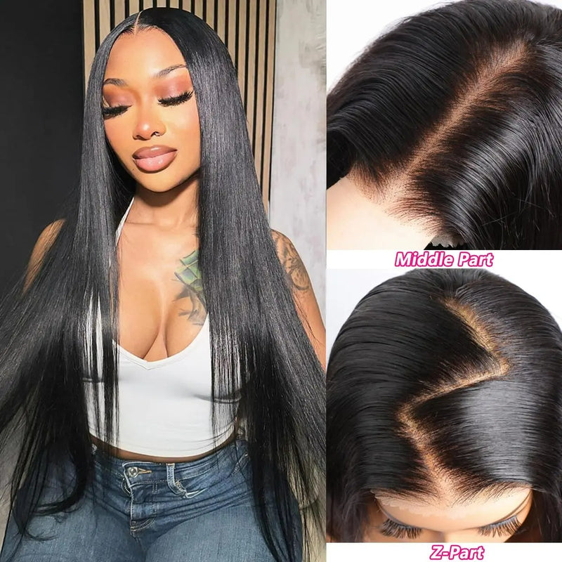 9x6/7x5 Closure Pre-Cut HD Swiss Lace Lace Upgraded Hairline Glueless Wig - Straight