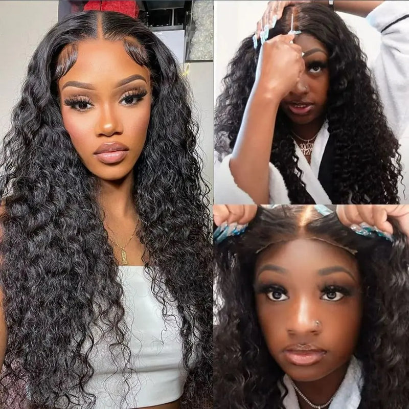 9x6/7x5 Closure Pre-Cut HD Swiss Lace Lace Upgraded Hairline Glueless Wig - Deep Wave