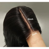 2x6 Transparent Lace Middle Part Closure Burgundy Color Human Hair Bob Wig - Straight