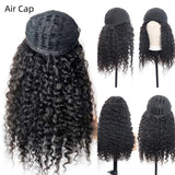 【3 IN 1 Half Wig】 Flip Over Half Wig with Drawcord Wear & Go Glueless Highlight Color Wig - Water Wave