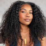 【3 IN 1 Half Wig】 Flip Over Half Wig with Drawcord Wear & Go Glueless Wig - Kinky Curly