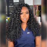 【3 IN 1 Half Wig】 Flip Over Half Wig with Drawcord Wear & Go Glueless Wig - Burmese Curly