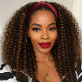 【3 IN 1 Half Wig】 Flip Over Half Wig with Drawcord Wear & Go Glueless Highlight Wig - Bouncy Deep Wave