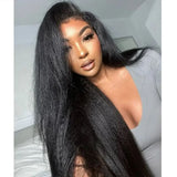 【3 IN 1 Half Wig】 Flip Over Half Wig with Drawcord Wear & Go Glueless Wig - Kinky Straight
