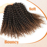 【3 IN 1 Half Wig】 Flip Over Half Wig with Drawcord Wear & Go Glueless Ombre Color Wig - Spanish Curl
