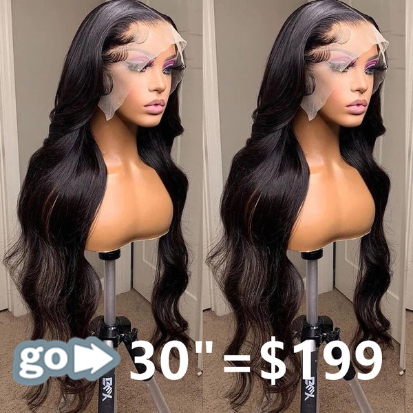 (30inch=$199) 13x4/13x6 Transparent Lace Front Human Hair Wig - Body Wave