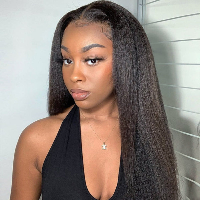 “Whole Air Cap” 5x5 /13x6  Fitted Bye~Bye~KNOTS HD Lace Wig - Yaki Straight