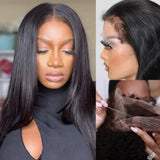 360 HD LACE FRONT WIG Invisible Strap - Staight / Body Wave with Curly Edge /4c Edge