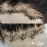 360 HD LACE FRONT WIG Invisible Strap - Staight / Body Wave with Curly Edge /4c Edge