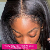 360 HD LACE FRONT WIG Invisible Strap - Staight / Body Wave with Curly Edge /4c Edge